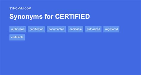 certify synonym